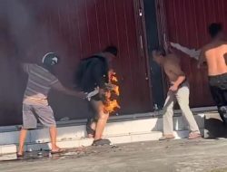 Seorang Pedagang Pentolan di Ternate Terbakar Api Akibat Kompor Gerobak Meledak