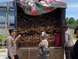 Polsek Oba Utara Amankan Ratusan Potong Kayu Ilegal dan 2 Warga Halsel