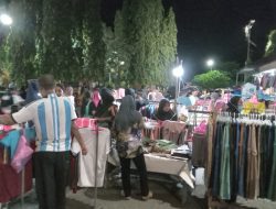 Jelang Idulfitri, Dagangan Pakaian di Taman Kota Daruba Mulai Ramai Pembeli
