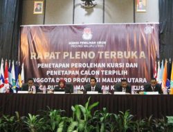 45 Anggota DPRD Maluku Utara Ditetapkan, Kursi Golkar Terbanyak
