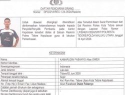 Polresta Tidore Buru DPO Persetubuhan Anak di Bawah Umur