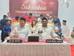 Dikawal Relawan, Paslon HT-MANIS Resmi Mendaftar ke KPU Kepulauan Sula