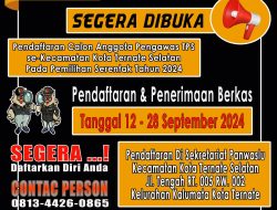 Panwaslu Ternate Selatan Resmi Buka Perekrutan Pengawas TPS