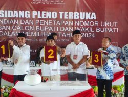 Nomor Urut Paslon Pilkada Morotai Resmi Diumumkan KPU