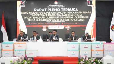 Pleno KPU Halmahera Utara Ditolak Tiga Saksi Paslon Gubernur
