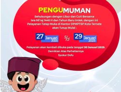 Ini Alasan Layanan Tatap Muka DPMPTSP Ternate Diliburkan 3 Hari