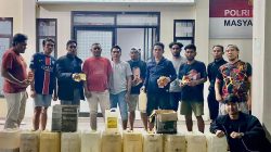 Polres Halmahera Utara Amankan Ribuan Liter Miras Oplosan di Desa Kali Pitu