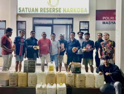 Polres Halmahera Utara Amankan Ribuan Liter Miras Oplosan di Desa Kali Pitu