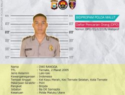 Diduga Lari Tugas, Anggota Polda Maluku Utara Ini Jadi DPO