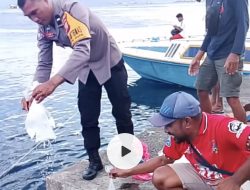 Viral: Musnahkan Mihol, Seorang Polisi di Ternate Buang Plastik ke Laut