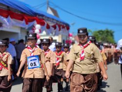 Sambut Hardiknas, Ratusan Pelajar Meriahkan Lomba Gerak Jalan di Morotai