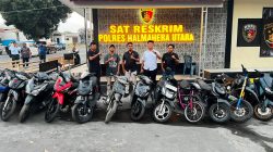 Polisi Bongkar Penampungan Motor Tanpa Dokumen di Tobelo, 13 Kendaraan Diamankan