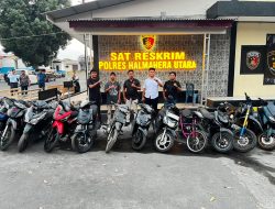 Polisi Bongkar Penampungan Motor Tanpa Dokumen di Tobelo, 13 Kendaraan Diamankan